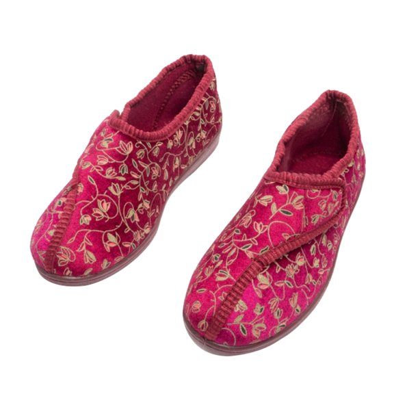 Zedzzz Womens Janice Touch Fastening Floral Slippers