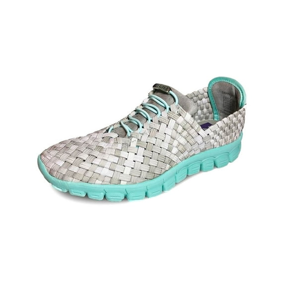 ZEE ALEXIS Women's Danielle Woven Sneakers, Stone Multi/Turquoise, Size: 11