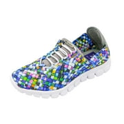 ZEE ALEXIS Women's Danielle Woven Sneakers, Color: Turquoise Multi, Size: 10