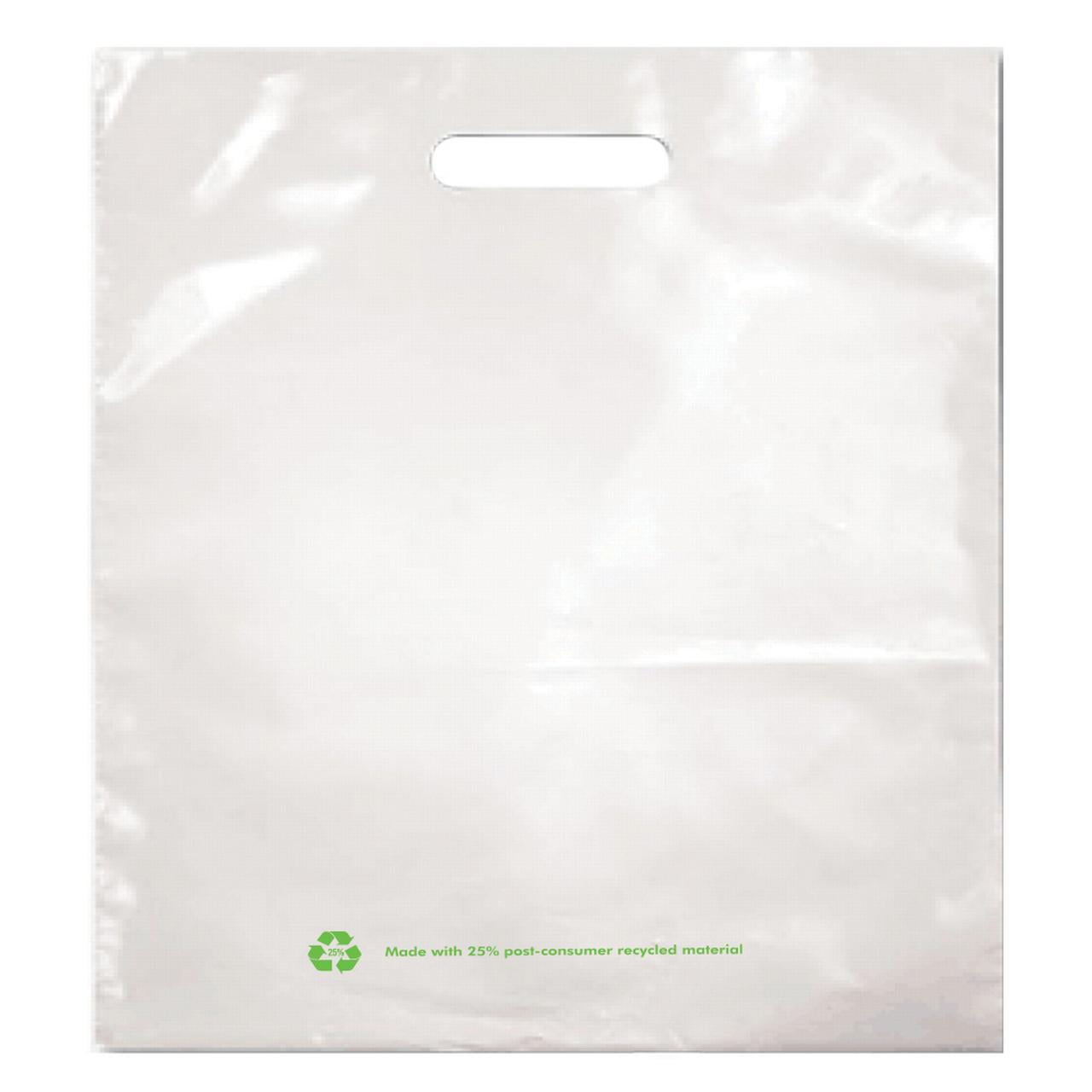 Zee Green Bags White 25 Post Consumer Recycled Plastic Merchandise