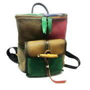 Zee Leather - Cowhide Large-Capacity Hand-rubbed Colored Leather Backpack