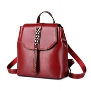 Zee Leather - Leather Backpack Women Car Stitching Fashion Leather Casual Backpack Women Travel Backpack