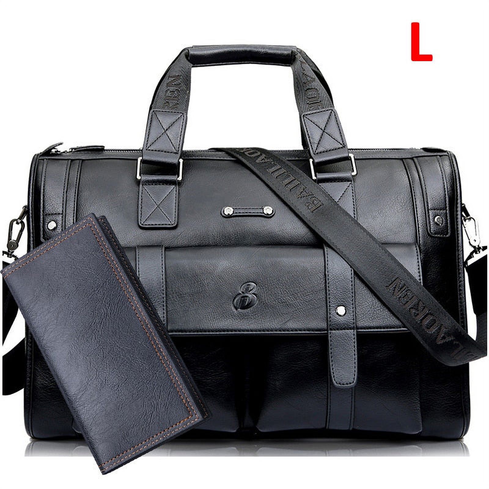 Zee Leather – Men’s Leather Black Briefcase Business Handbag Messenger Bags Male Vintage Shoulder Bag Large Laptop Travel Bags