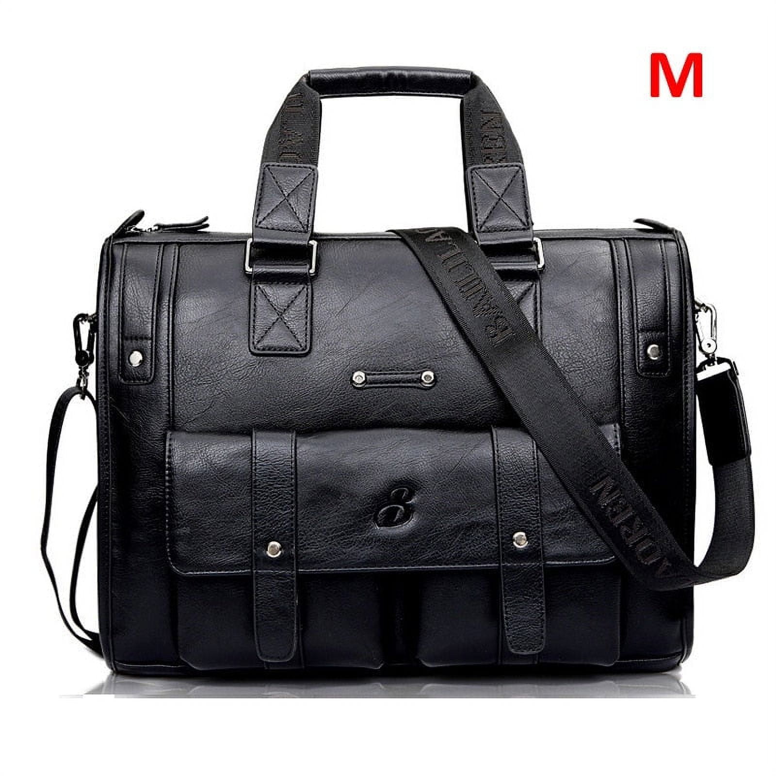 Zee Leather – Men’s Leather Black Briefcase Business Handbag Messenger Bags Male Vintage Shoulder Bag Large Laptop Travel Bags