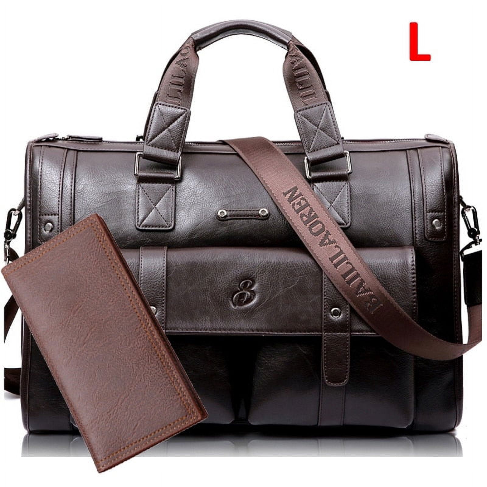 Zee Leather – Men’s Leather Black Briefcase Business Handbag Messenger Bags Male Vintage Shoulder Bag Large Laptop Travel Bags