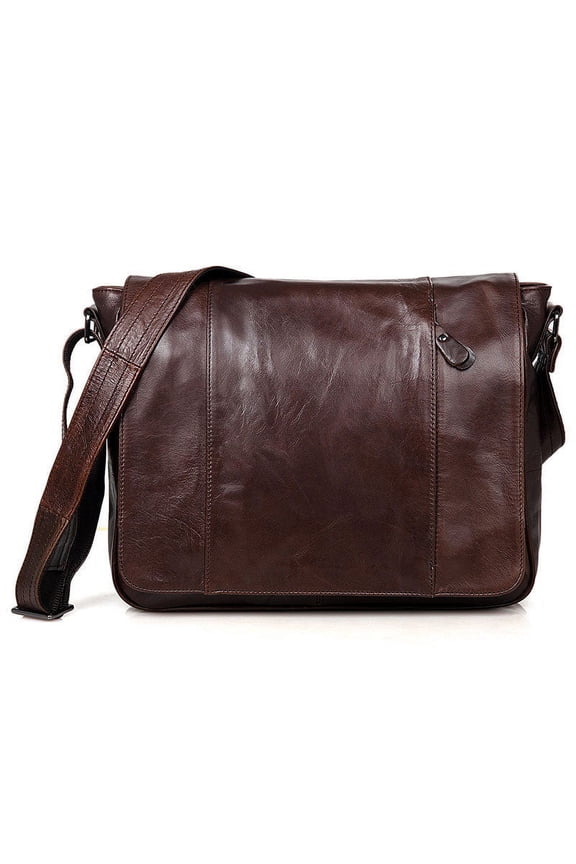 - Men's satchel layer cowhide leather bag