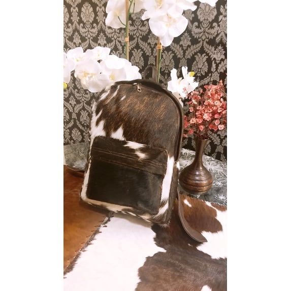 Zee Leather Natural Cowhide Backpack | 100% Real Hair On Cowhide Leather Backpack | Cowhide Shoulder Bag | Hair on Leather Backpack