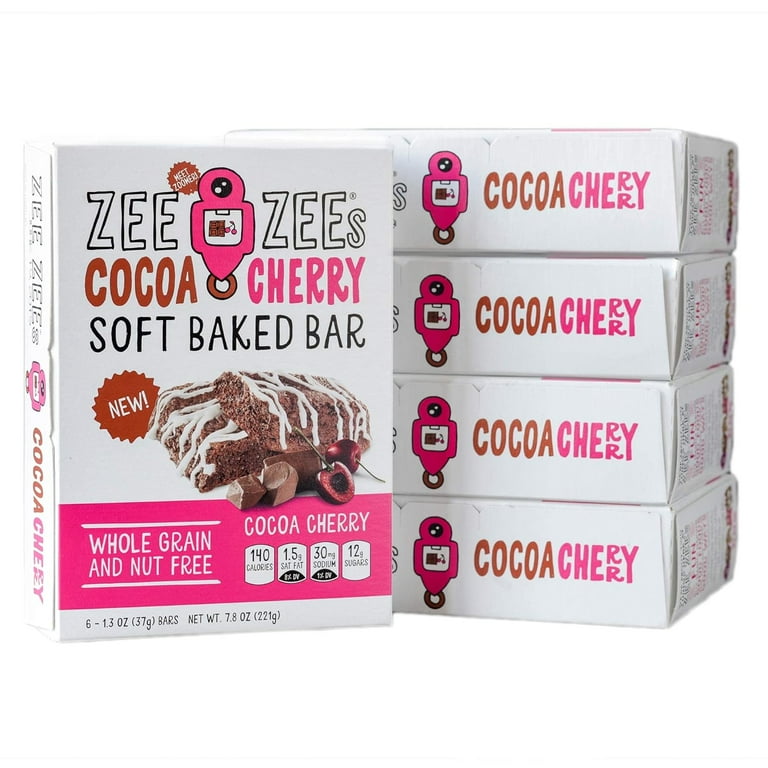 【S-low 】Jelly BeanTHEBARBAROCKETS Zee Zees Cocoa Cherry Soft Baked Snack Bars, 1.3 oz, 30 pack, Nut