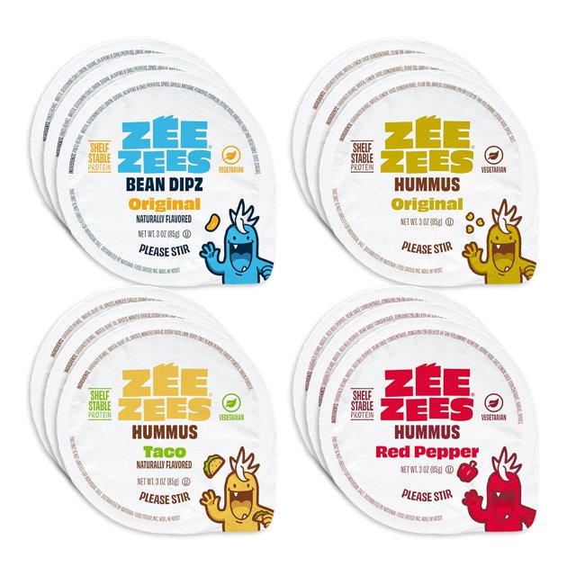 Zee Zees Hummus + Bean Dip 3 oz Cups Variety Pack, 36 Count, Plant