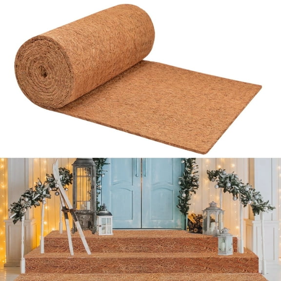 ZeeDix 1Pack 16x118x0.28in No-Slip Ice and Snow Carpet Mats-Natural Coconut Fiber Carpet for Garden, Front Door, Stairs, Porch Outdoor Safer Walking
