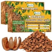 ZeeDix 2 Pcs Coco Coir Chips, Coco Chips Bricks Growing Medium for Plants, Low EC, pH Balanced, 100% Organic Compressed Coconut Fiber Husk Substrate for Plants, Flowers and Herbs 1.1LB/Pcs