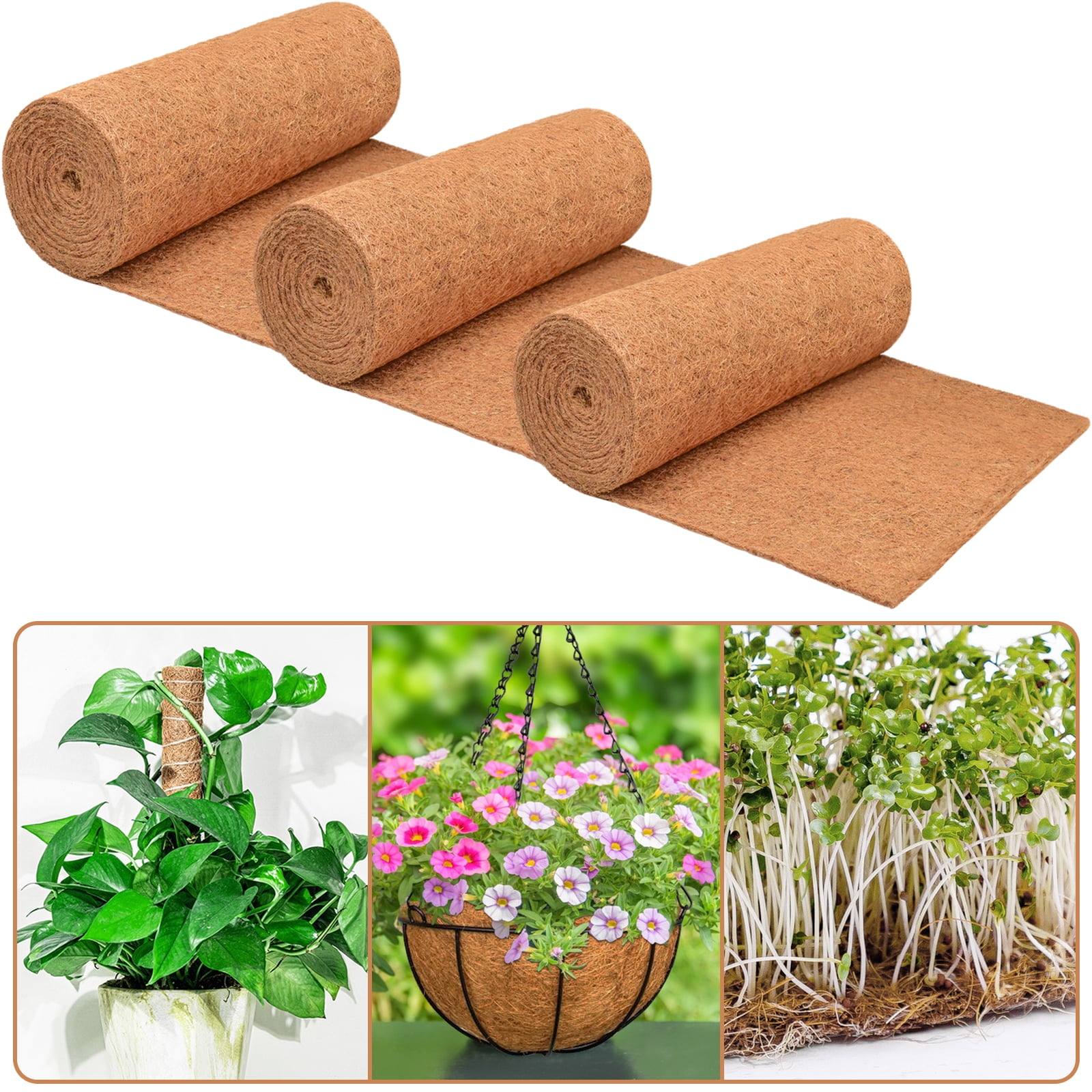 Snowflake Mat Pot ZeeDix 3 Pack Anti-Slip Coconut Fiber Ice and Snow Mats, 16x118in for ...