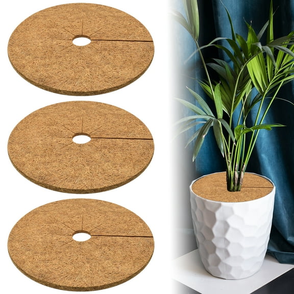 ZeeDix 3 Pcs Coconut Fibers Mulch Ring Tree Protector Mat, 24 Inch Coco Coir Tree Protection, Plant Cover for Indoor or Outdoor