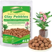 ZeeDix 4LB Organic Leca Clay Pebbles for Plants Lightweight Leca Balls Hydroton Clay Pebbles for Indoor Potted Plants Hydroponics Orchids Drainage Decoration Aquaponics