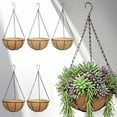 thumbnail image 1 of ZeeDix 6 Pack 14inch Metal Hanging Planter Basket with 10inch Coconut Coir Liner- Coconut Coir Liner with Black Chain for Porch Pots Hanger, Indoor Outdoor Plant Flower Pot, Garden Decorations, 1 of 7