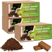 ZeeDix 6 Pcs 100% Organic Coco Coir Brick Coconut Coir Bricks for Plants Gardening Herbs