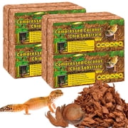 ZeeDix 8Pack Compressed Coconut Chips Brick Natural Coconut Husk for Reptiles Bedding Rrown Coco Coir Chips Terrarium Substrate for Ball Python Frog Snake Gecko Hermit Crab Tortoise