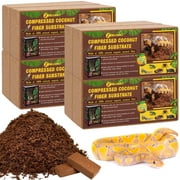 ZeeDix 8Pcs Compressed Coconut Fiber Substrate , 100% Organic Coco Coir Fiber Brick Brown for Reptiles Bedding