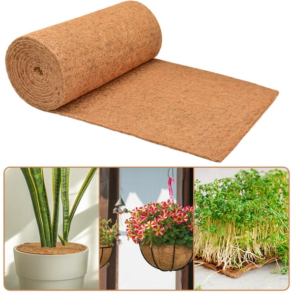ZeeDix 1Pack 16 x 118in Natural Coco Liner Roll for Flower Pot Basket Liner, Garden Decoration, Pet Pad Reptile Carpet