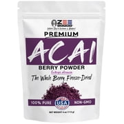 ZeeHERBS Freeze-Dried Acai Berry Powder for Smoothies and Bowls, 4 oz, 100% Pure Whole Berry Superfood