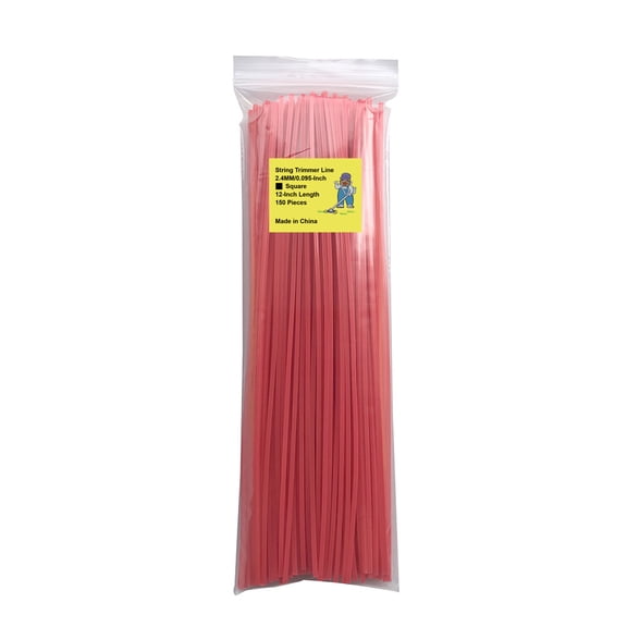 ZeeYee 150 Pieces Precut Square .095 Inches by 12 Inches Length Grass String Trimmer Line