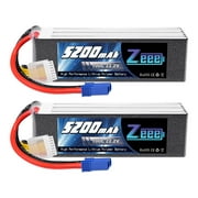 Zeee 22.2V 100C 5200mAh 6S Lipo Battery EC5 Connector for RC Car Truck Helicopter Quad Boat (2 Pack)