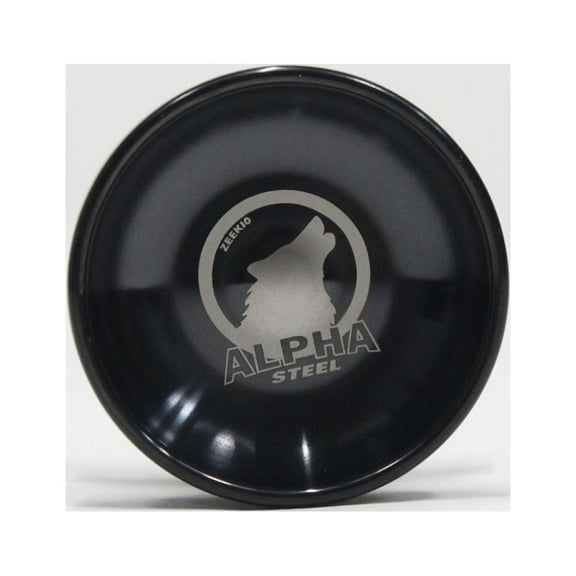 Zeekio Alpha Steel Yo-Yo - Organic Shaped Stainless Steel - Undersized YoYo with D Sized Bearing (Black -White Etching)