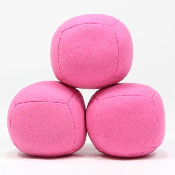 Zeekio Astro Juggling Ball Set - 100g Shredded Rubber Filled - Super Soft - Set of Three (3) (Pink)