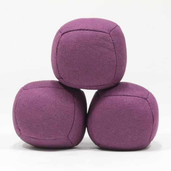 Zeekio Astro Juggling Ball Set - 100g Shredded Rubber Filled - Super Soft - Set of Three (3) (Purple)