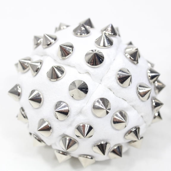 Zeekio Bad Ass Juggling Ball - Metal Studs on Eight Hand Sewn Panels (White, Single)