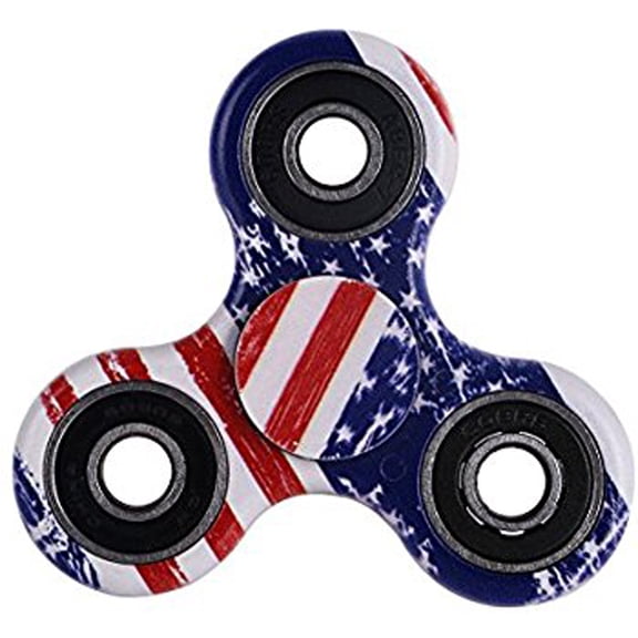 Zeekio Fidget Spinner Classic PVC, Designer Prints Fidget Spinner, PVC Steel, USA Flag