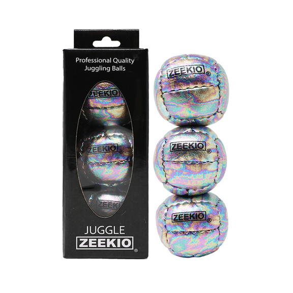 Zeekio Galaxy Juggling Balls - Premium 12 Panel Genuine Leather Balls - 130g - 67mm - Pack of 3 (Cosmos)
