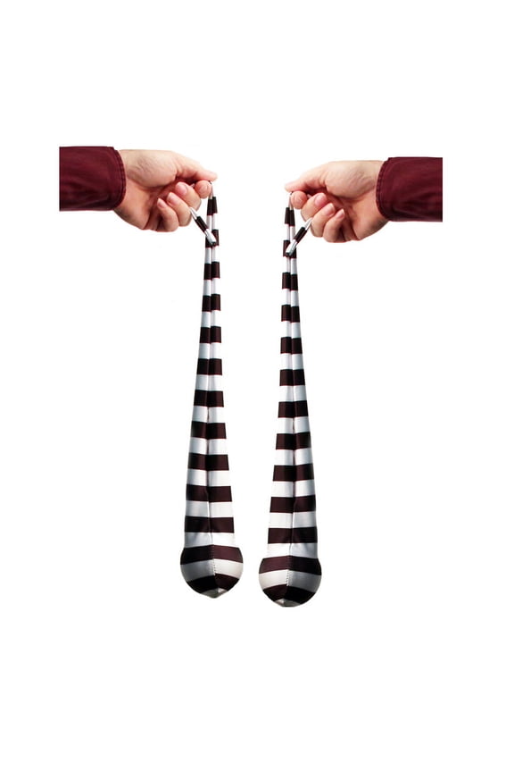 Kids Sock Poi - 22" Length - Quality Stretch Material POI with Bean Bags (Black and White Stripes)