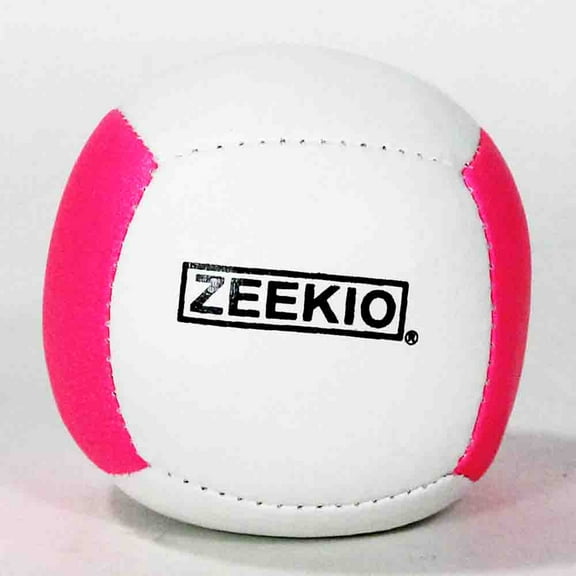 Zeekio Lunar Juggling Ball - 110g Professional UV Reactive 6 Panel Ball - Single Ball (White/Pink)