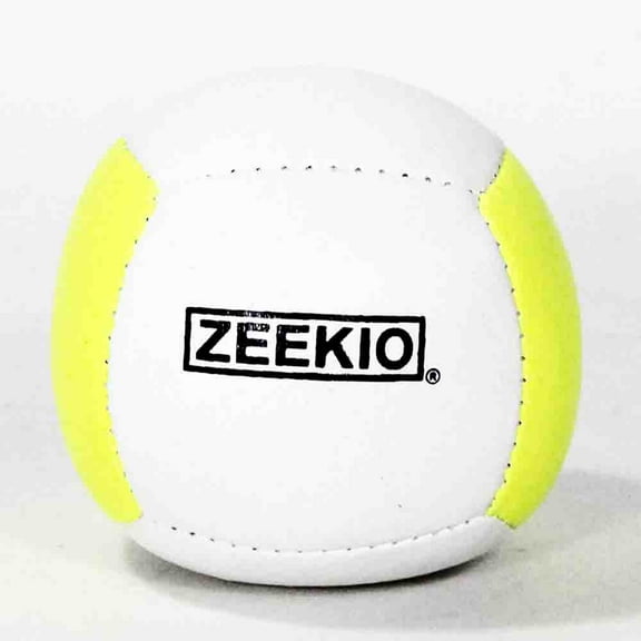 Zeekio Lunar Juggling Ball - 110g Professional UV Reactive 6 Panel Ball - Single Ball (White/Yellow)