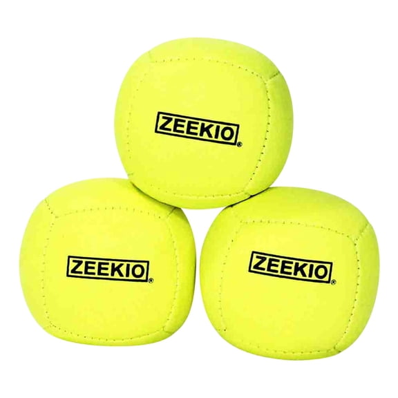 Zeekio Lunar Juggling Balls - 110g Professional UV Reactive 6 Panel Ball - Pack of 3 (Solid Yellow)