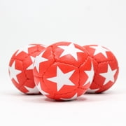 Zeekio Satellite Juggling Ball Set of 3 - Millet filled-67mm-125g - Great Grip - 12 Panel- 3 Ball Red with White Stars