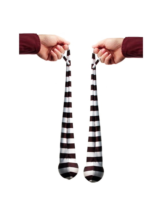 Striped Sock POI - 26" Stretch Nylon Sock Poi (Black White Stripe)