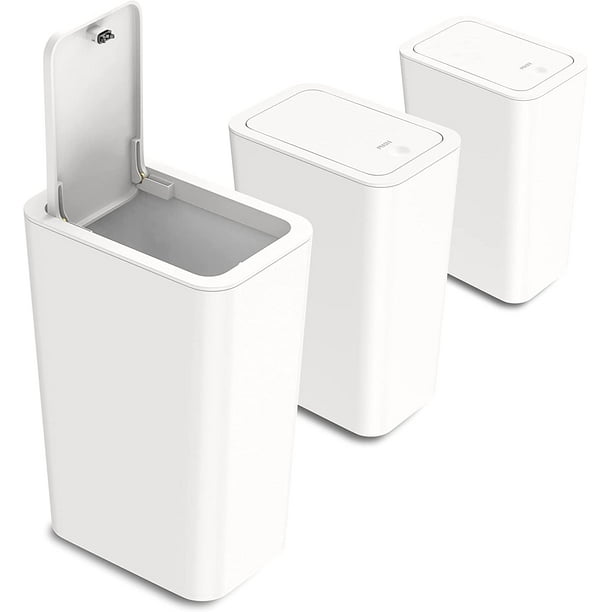 ZeenArt 2.6 Gallon Trash Can, Bathroom Trash Can with PopUp Lid, 3 Pcs