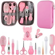 ZeenArt Baby Grooming Kit, 13 in 1 Baby Necessities Set, Pink