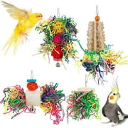 ZeenArt Bird Parakeet Toys, Bird Loofah Toys Foraging Hanging Toy for Cockatiel Conure African Finches