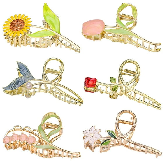ZeenArt Hair Clips, Metal Non-Slip Claw Clips, Hair Accessories for Women, 6 Pcs