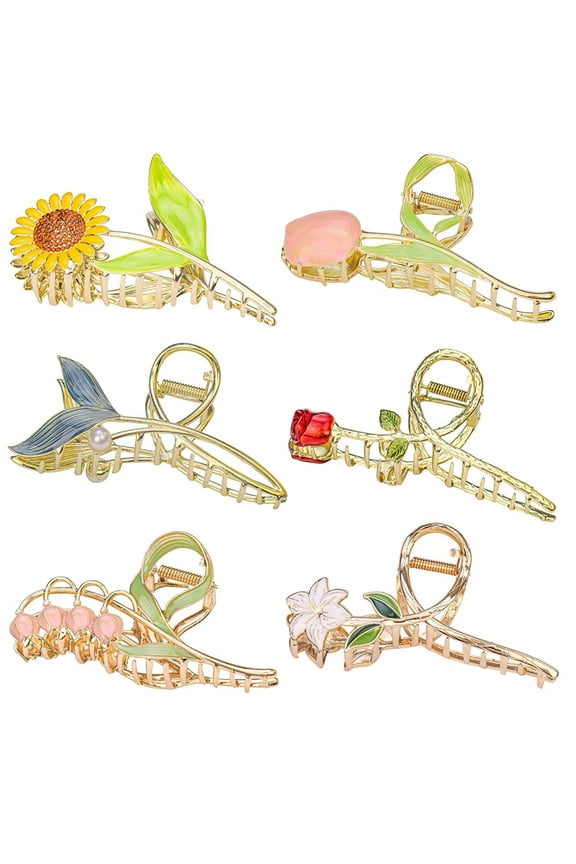 Hair Clips, Metal Non-Slip Claw Clips, Hair Accessories for Women, 6 Pcs