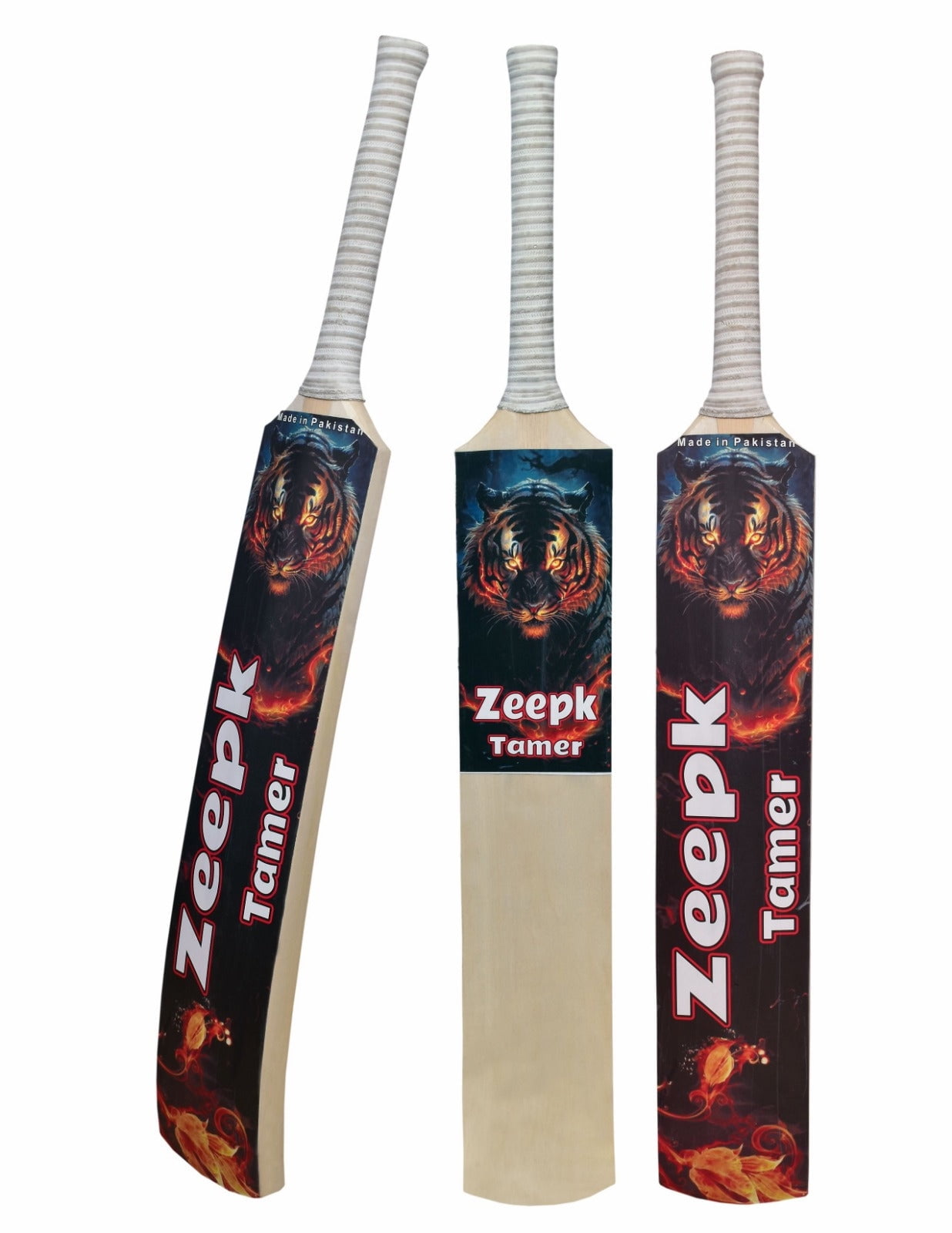 Zeepk Cricket Bat Tamer Tennis Tape Ball 5" inch Full Cane Long handle Willow 2lb Light Weight
