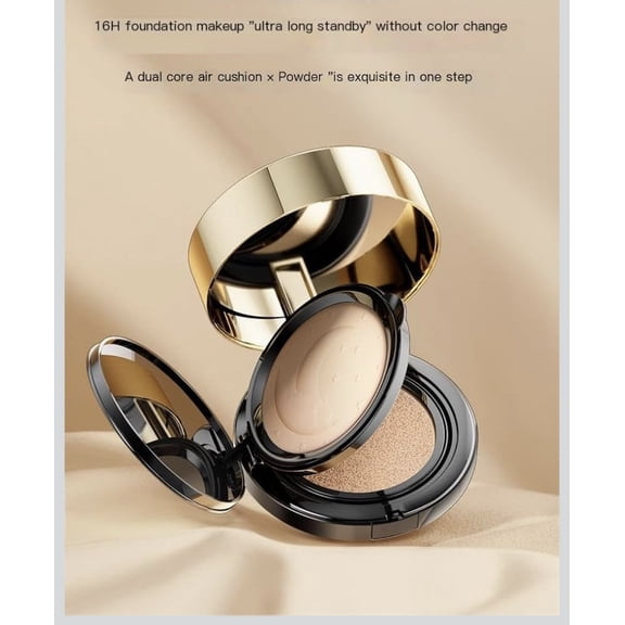 Zeesea Gilt 2 in 1 Double Layer Foundation Cushion Powder BB Cream and Powder - Ivory