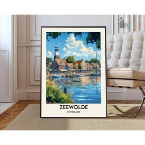 Zeewolde Dutch Travel Poster, Lakeside City Wall Art