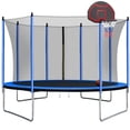 thumbnail image 1 of Zeeyh 10FT Trampoline with Basketball Hoop Inflator and Ladder(Inner Safety Enclosure) Blue, 1 of 9
