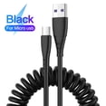 thumbnail image 1 of Zeeyh Retractable Spring USB C Cable 3A Fast Charging Wire For Huawei Xiaomi Samsung Quick Charge3.0 Micro USB Data Cord, 1 of 9