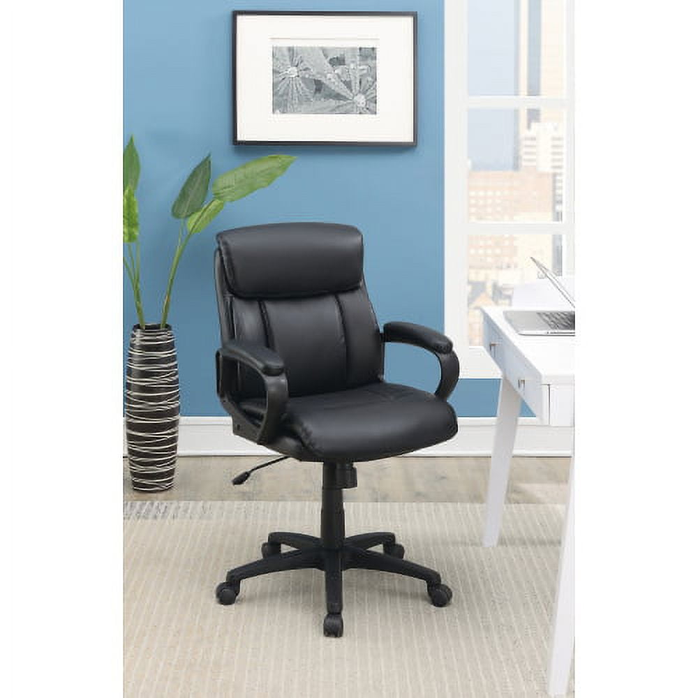 Zeeyh Standard Back Upholstered Office Chair Height Adjustment , Black