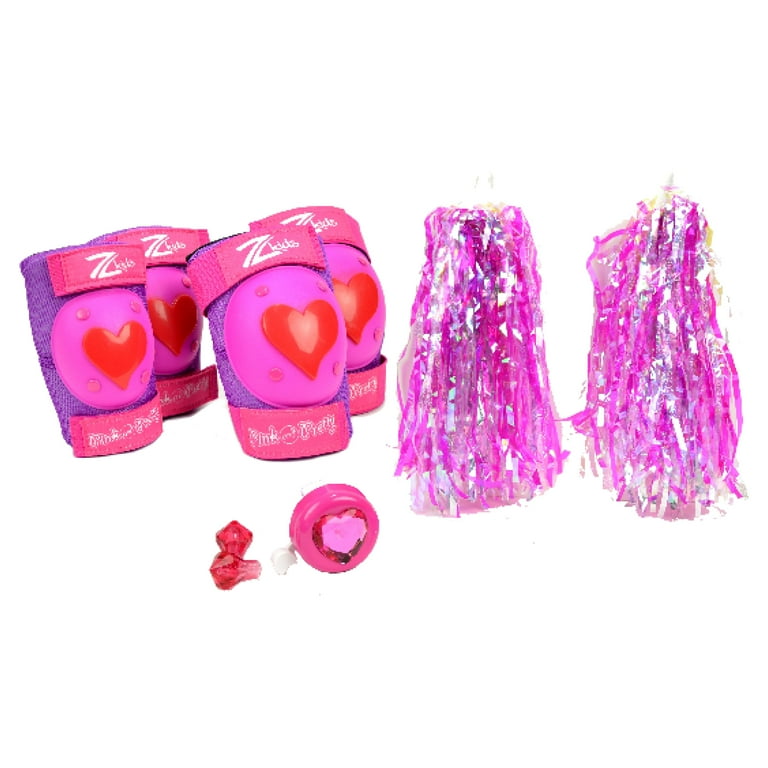 Zefal Z-Kids Pretty and Pink Pad Set (Elbow, Knee Pads, Streamers